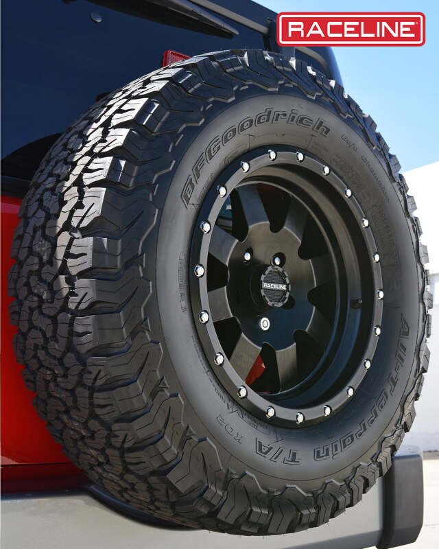 Raceline 935B Defender 18x9in / 8x165.1 BP / -12mm Offset / 130.81mm Bore - Satin Black Wheel