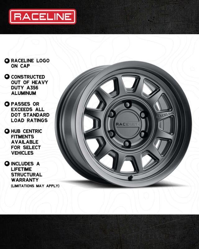 Raceline 952B Aero 17x8.5in / 6x139.7 BP / 18mm Offset / 106.1mm Bore - Satin Black Wheel