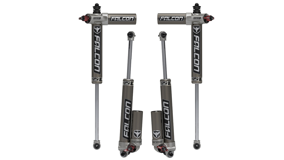 07-18 Jeep Wrangler JK 4 Door SP2 3.3 Fast Adjust Piggyback Shock Kit 1.5-2.5 Inch Lift Falcon Shocks