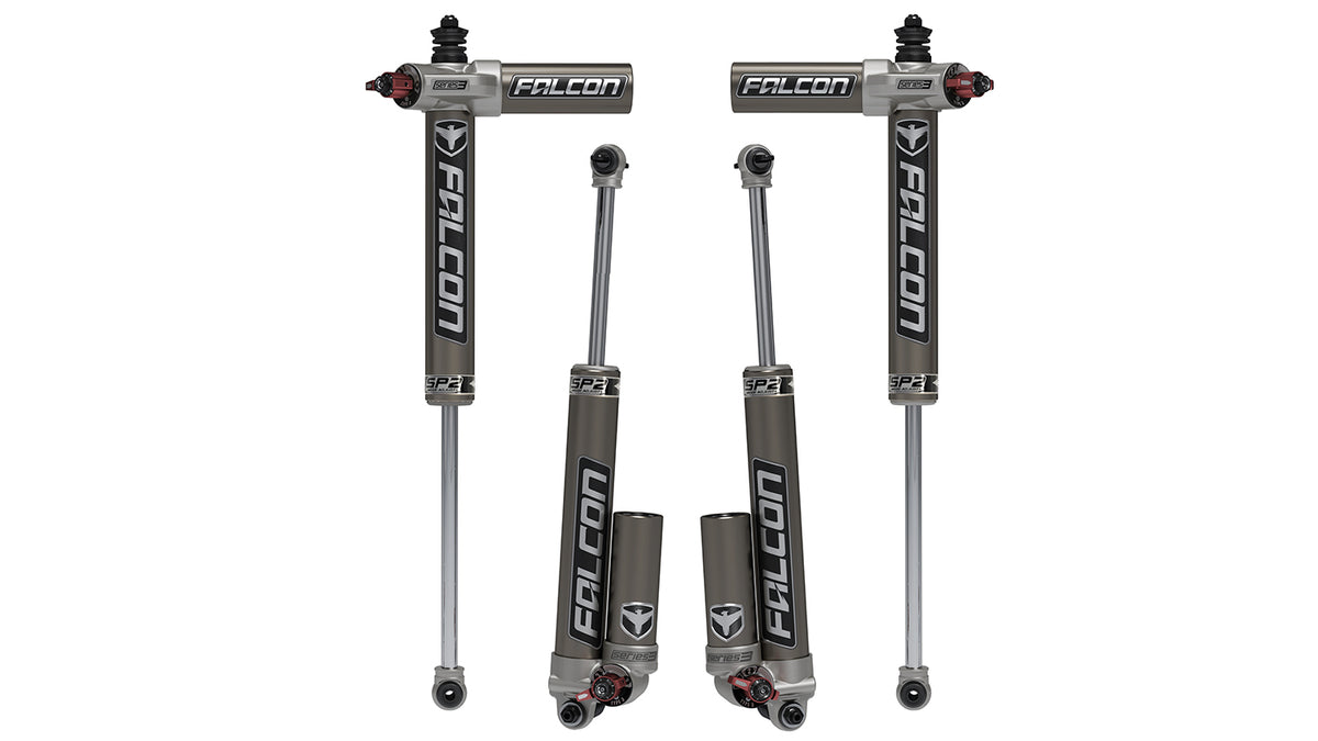 07-18 Jeep Wrangler JK 4 Door SP2 3.3 Fast Adjust Piggyback Shock Kit 5-6 Inch Lift Falcon Shocks