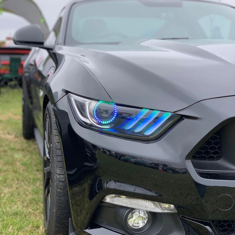 Oracle 15-17 Ford Mustang V6/GT/Shelby Dynamic DRL w/ Halo Kit - ColorSHIFT - Dynamic