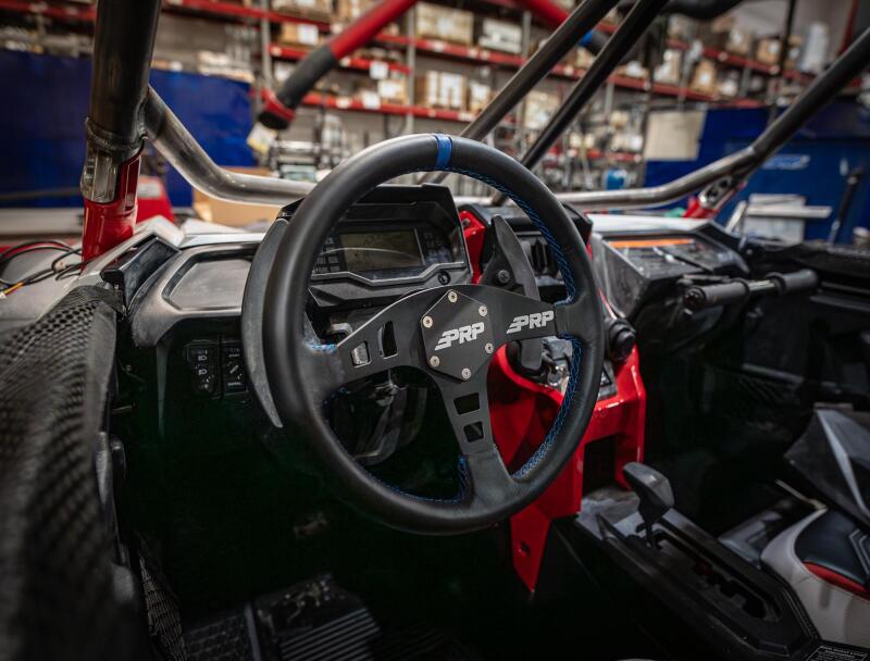 PRP Flat Leather Steering Wheel - Blue