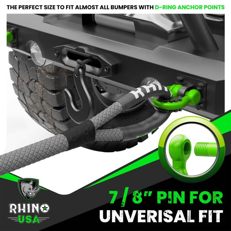 Rhino USA 3/4In D-Ring Shackle Set (2-Pack)(Red)