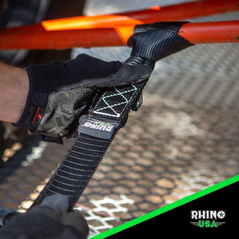Rhino USA Heavy Duty Ratchet Tie-Down 4-Pack Black 1.6In X 15Ft
