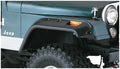 Black Jeep Cutout Style Textured Finish Front Fender Flares For 1956-1986 Jeep CJ5, CJ5A, CJ6, CJ6A, CJ7, Willys Bushwacker