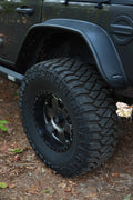 Black Jeep Flat Style Textured Finish Rear Fender Flares For 2018 -2023 Jeep Wrangler JL (Excludes Rubicon) Bushwacker