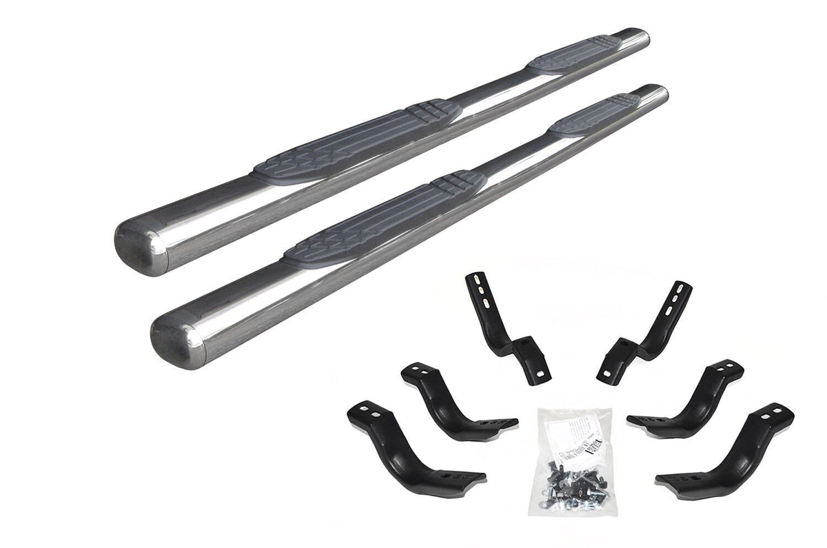 4 Inch 1000 Series SideSteps & Bracket Kit Stainless Steel 2005-2026 Nissan Frontier Go Rhino