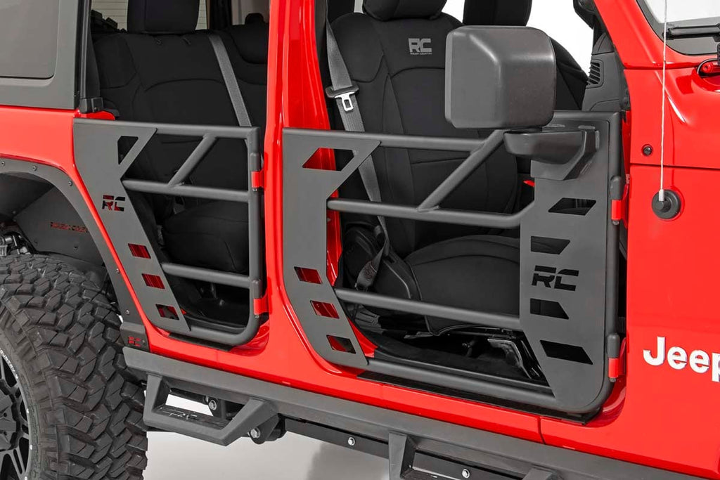 Tubular Doors Front Jeep Gladiator JT/Wrangler JL 4WD (2018-2026) Rough Country