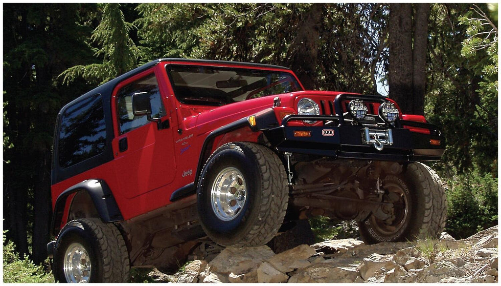 Black Pocket/Rivet Style Textured Finish 4-Piece Fender Flare Set For 1997-2006 Jeep Wrangler TJ Bushwacker