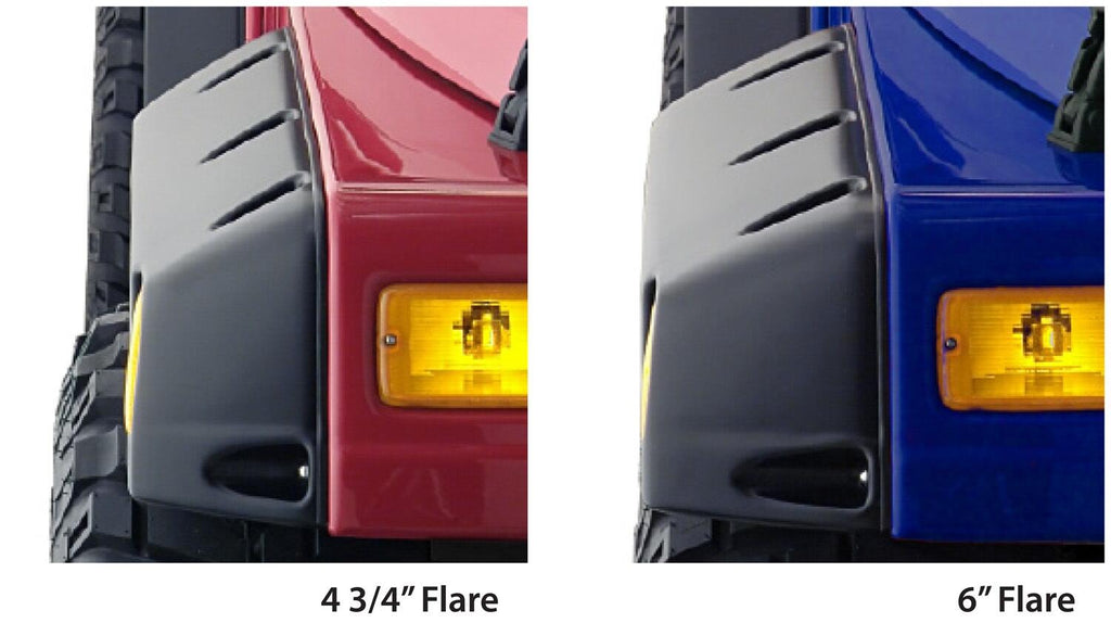 Black Pocket/Rivet Style Textured Finish 4-Piece Fender Flare Set For 1997-2006 Jeep Wrangler TJ Bushwacker
