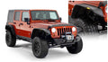 Black Jeep Flat Style Textured Finish 4-Piece Fender Flare Set For 2007-2018 Jeep Wrangler JK Unlimited 4-Door Bushwacker