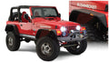 Black Jeep Flat Style Textured Finish 4-Piece Fender Flare Set For 1997-2006 Jeep Wrangler TJ Bushwacker