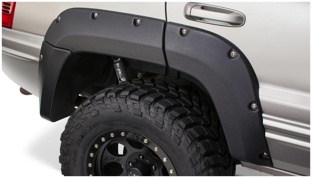 Black Jeep Cutout Style Textured Finish 4-Piece Fender Flare Set For 1999-2004 Jeep Grand Cherokee Bushwacker