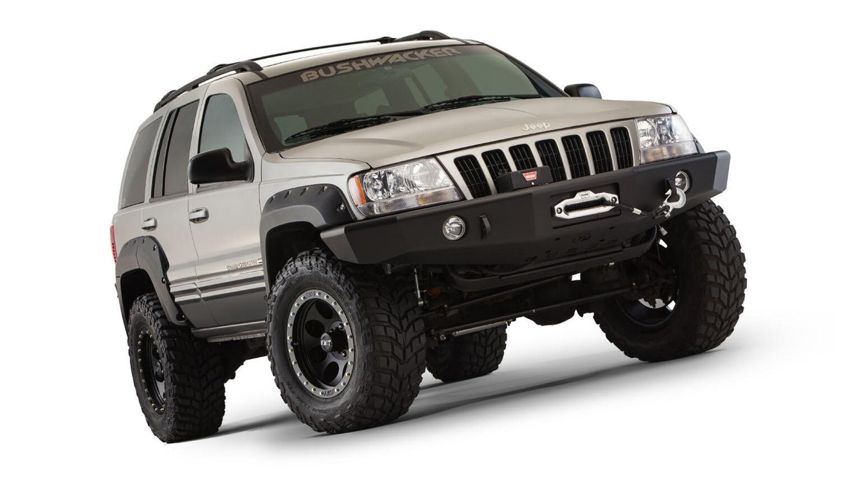 Black Jeep Cutout Style Textured Finish 4-Piece Fender Flare Set For 1999-2004 Jeep Grand Cherokee Bushwacker