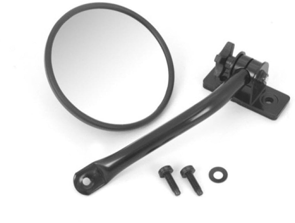 Quick Release Mirror Round Black 97-18 Wrangler TJ/LJ/JK/JKU Rugged Ridge