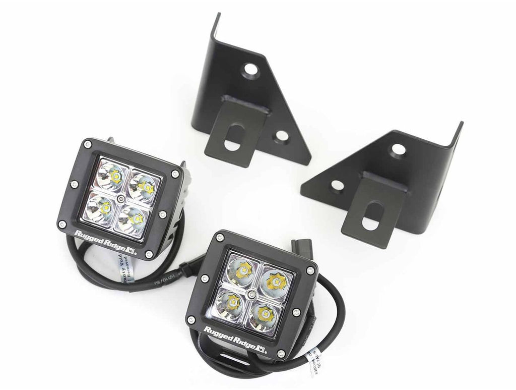 Light Kit Windshield Mounted Square Black 76-95 Jeep CJ/YJ Rugged Ridge