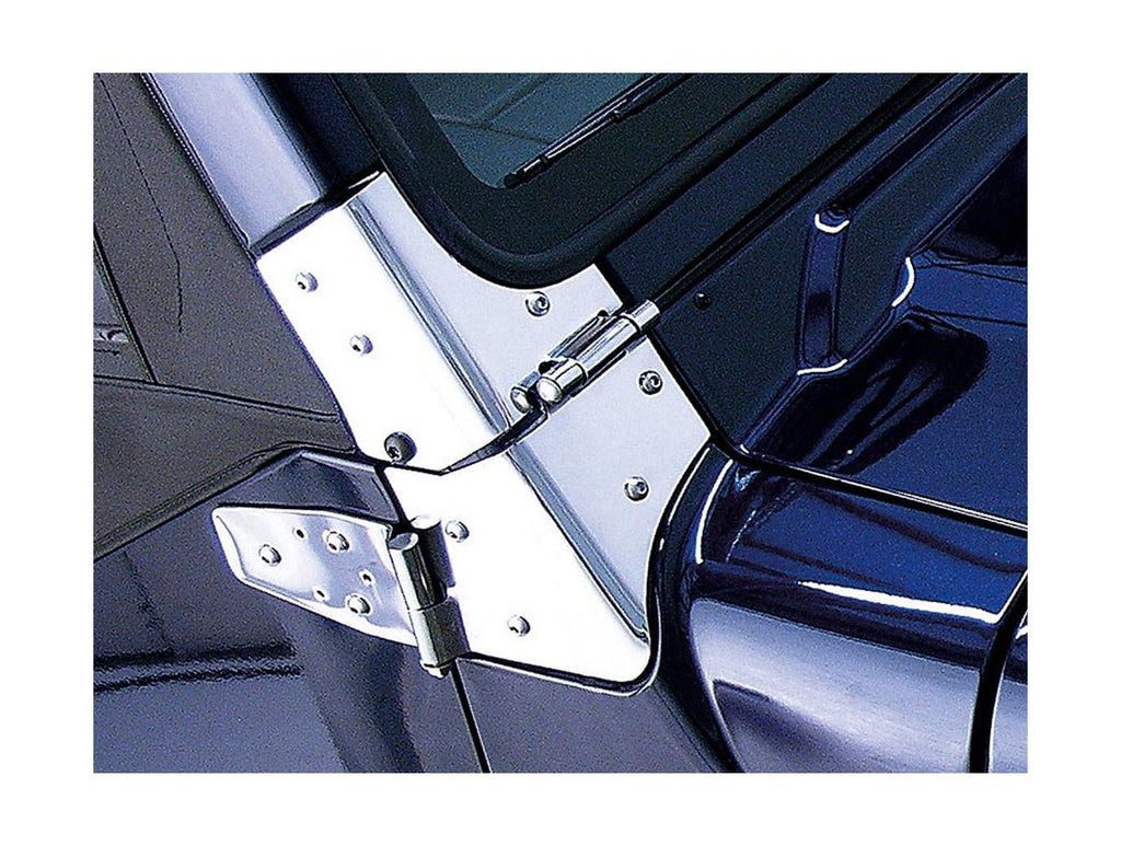 Windshield Hinge Kit Stainless Steel 97-06 Jeep Wrangler TJ Rugged Ridge