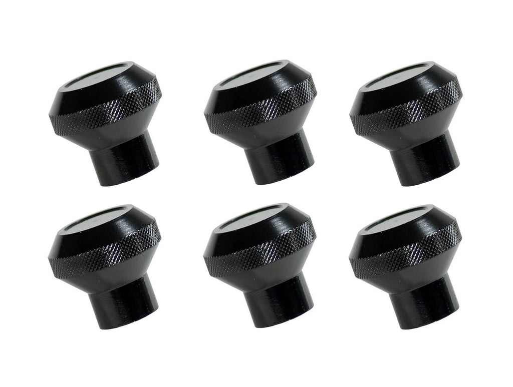 Dash Knob Kit Billet Stainless Steel Black 76-86 Jeep CJ Rugged Ridge
