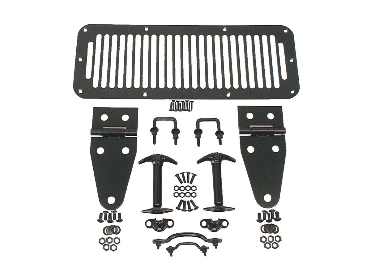 Hood Kit Black 78-95 Jeep CJ/Wrangler YJ Rugged Ridge