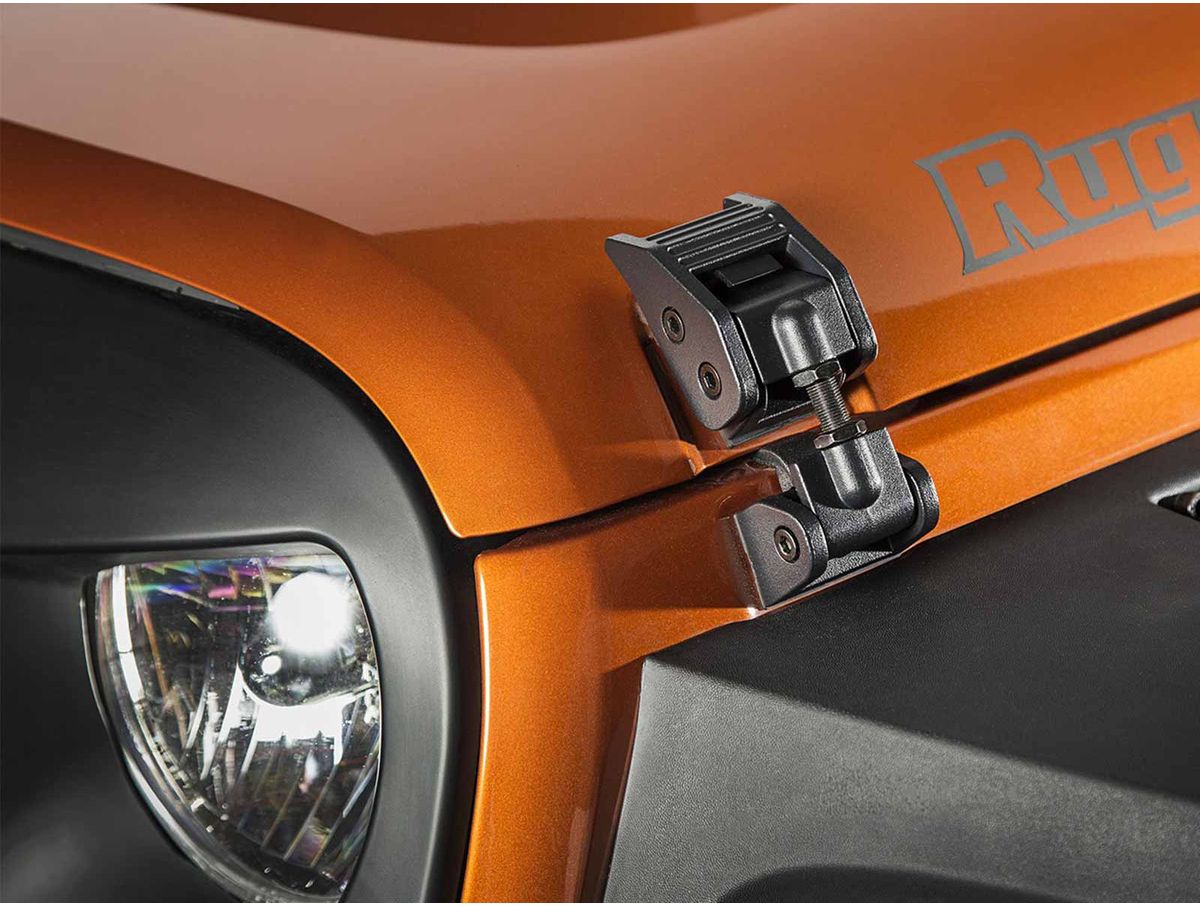 Hood Catch Kit Textured Black 07-18 Jeep Wrangler JK Rugged Ridge