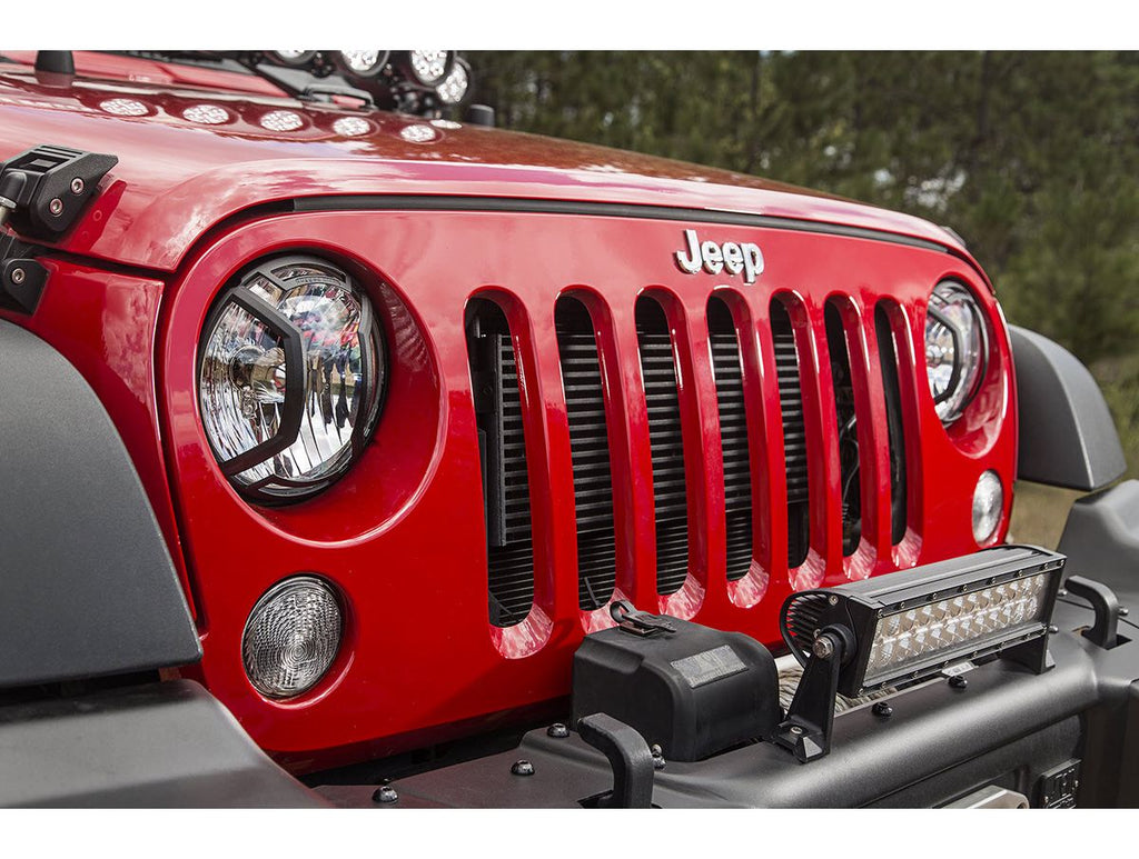 Elite Euro Guard Kit Headlight Textured Black 07-18 Wrangler JK/JKU Rugged Ridge
