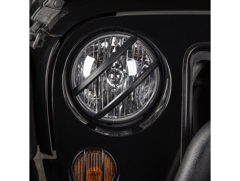 Elite Euro Guard Kit Pivotal Headlight Black 07-18 Wrangler JK/JKU Rugged Ridge