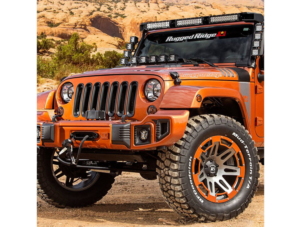Elite Euro Guard Kit Fog Light 07-18 Jeep Wrangler JK/JKU Rugged Ridge