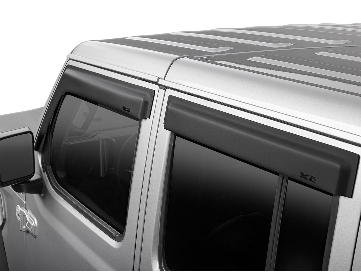 Window Visors Matte Black 18-Present Jeep Wrangler / 20-Present Gladiator Rugged Ridge
