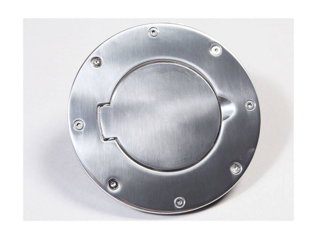Gas Cap Door Non-Locking Polished Aluminum 97-06 Jeep Wrangler TJ Rugged Ridge