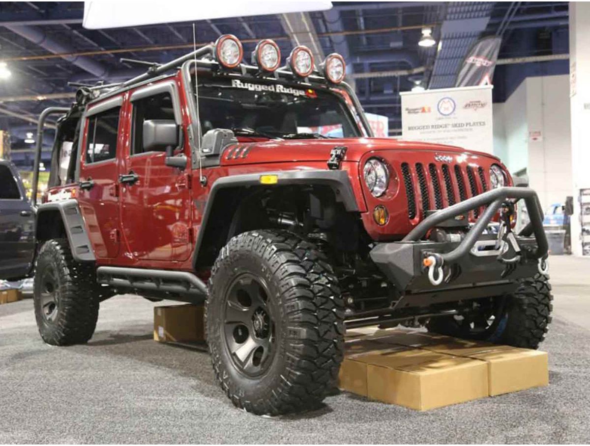 RRC Rocker Guard Kit Black 07-18 Jeep Wrangler Unlimited JKU 4 Door Rugged Ridge