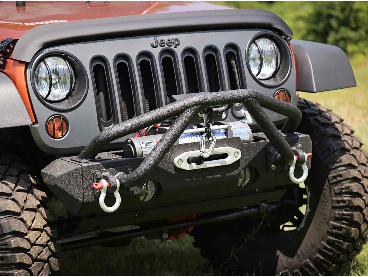 XHD Bumper Double X Striker Black 76-86 CJ/87-18 Wrangler YJ/TJ/JK Rugged Ridge