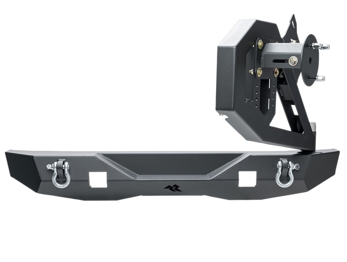 XOR Bumper Rr W/Tire Carrier Black Jeep Rugged Ridge