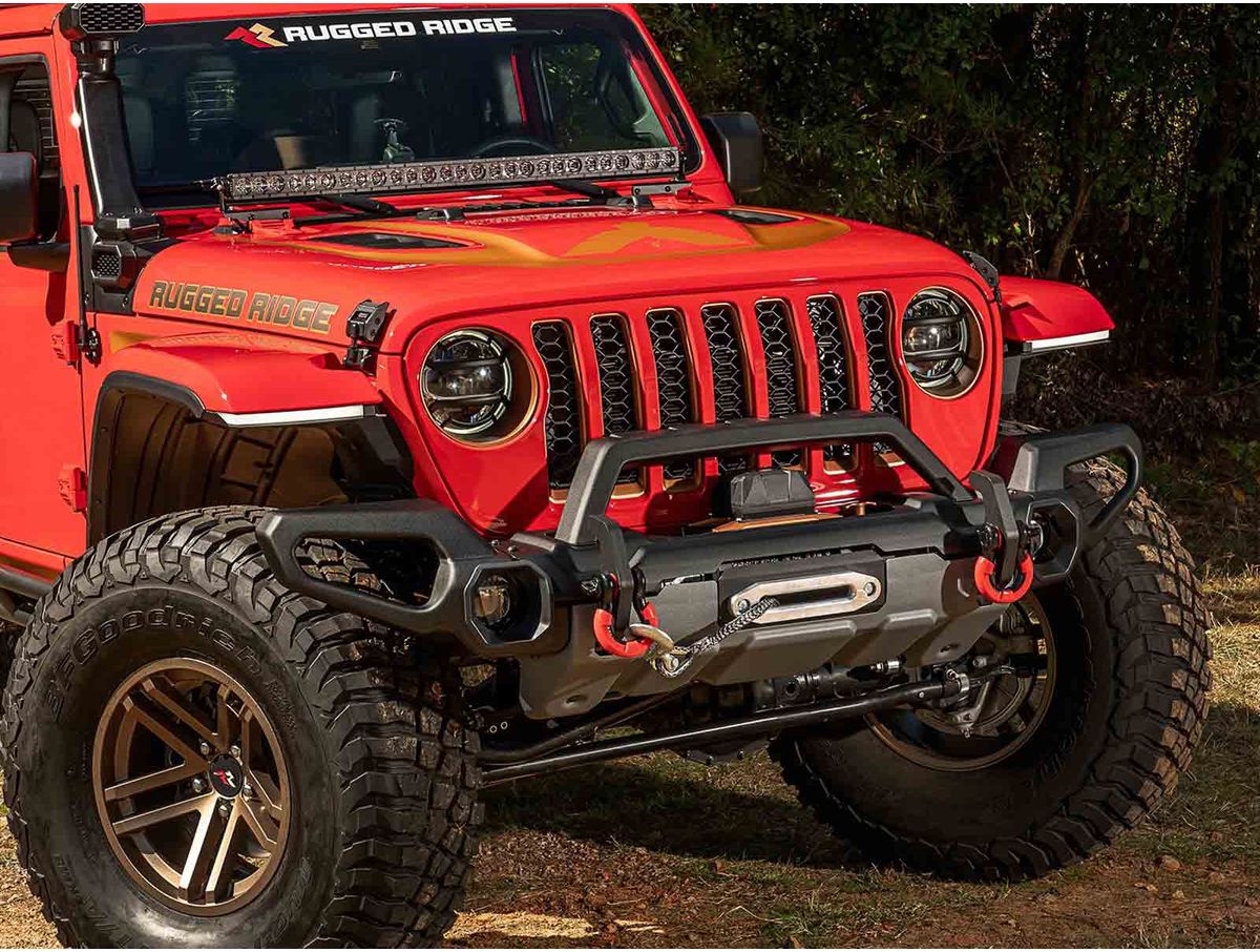 Venator Front Bumper Overrider 18-Present Jeep Wrangler Jl Rugged Ridge
