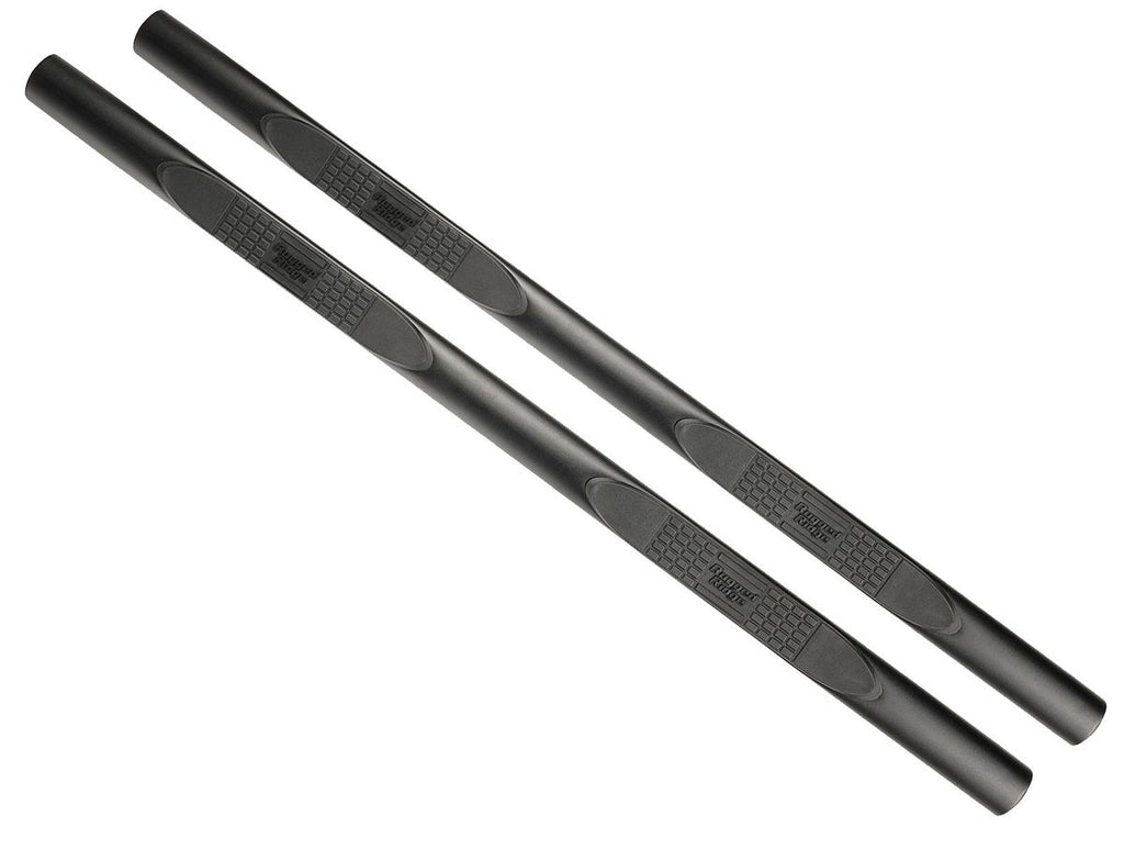 Tube Side Step Kit Oval 4.25 Inch Black 07-18 Wrangler JKU 4 Door Rugged Ridge