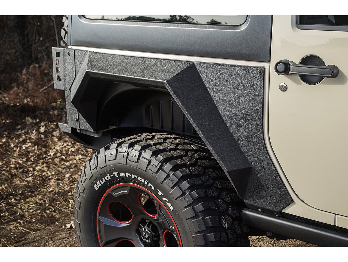 XHD Armor Fender Kit Rear Pair 07-18 Jeep Wrangler JK 2 Door Rugged Ridge