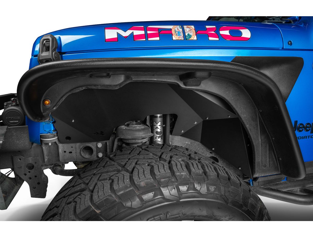 Inner Fender Liners Front Aluminum Black 18-Present Jeep Wrangler Jl Rugged Ridge