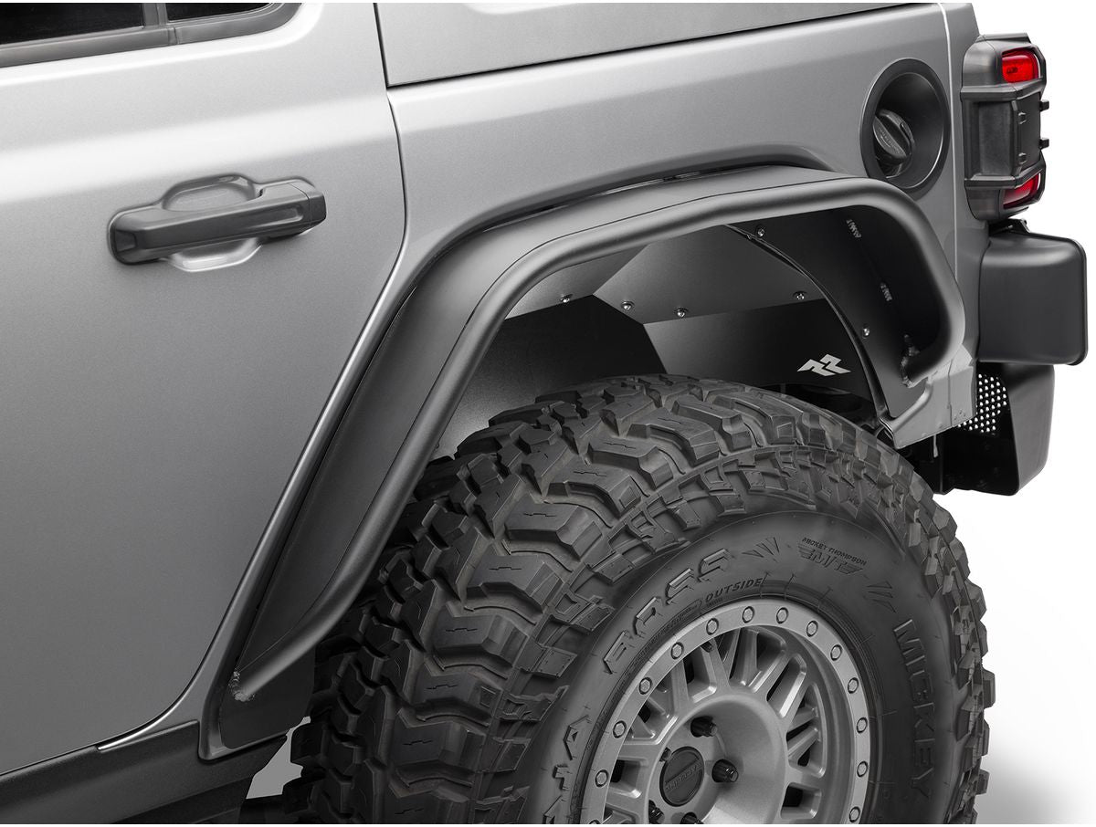 HD Steel Tube Fenders Rear Pair Black 18-Present Jeep Wrangler Jl Rugged Ridge