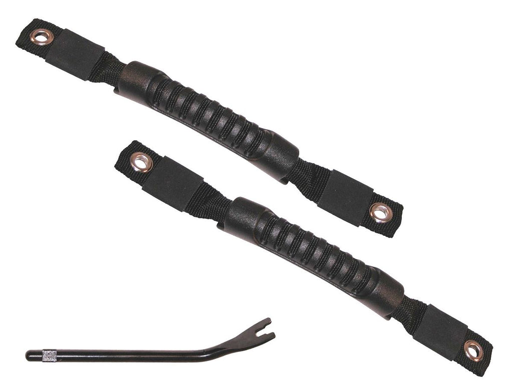 This Pair of Black Door Pull Straps from Rugged Ridge Fit 97-06 Jeep Wrangler. Rugged Ridge