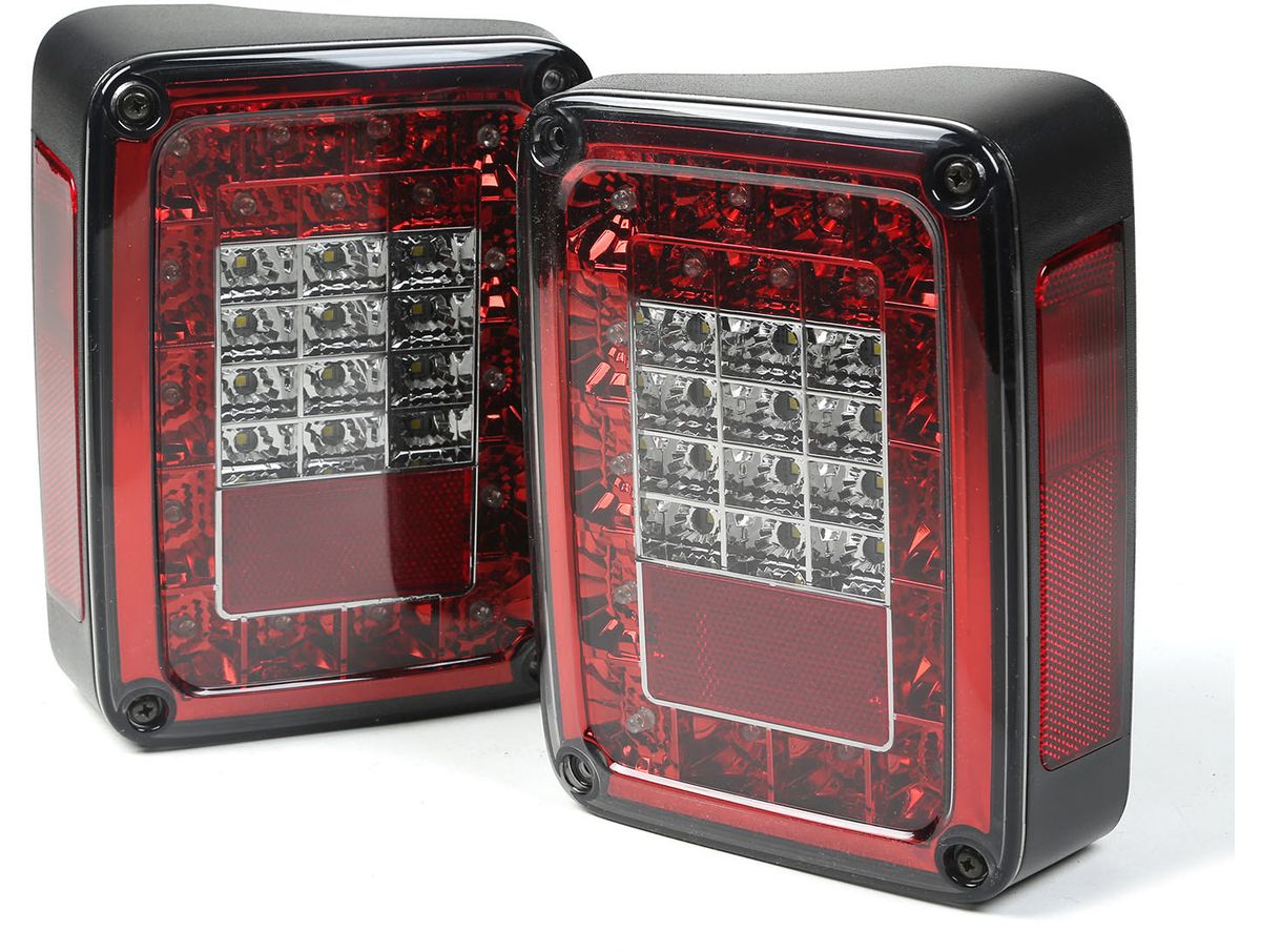 Tail Light Kit LED Smoke 07-18 Jeep Wrangler JK Rugged Ridge