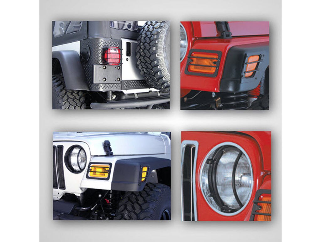 Euro Guard Kit Black Stainless Steel 8 Piece 97-06 Wrangler TJ Rugged Ridge