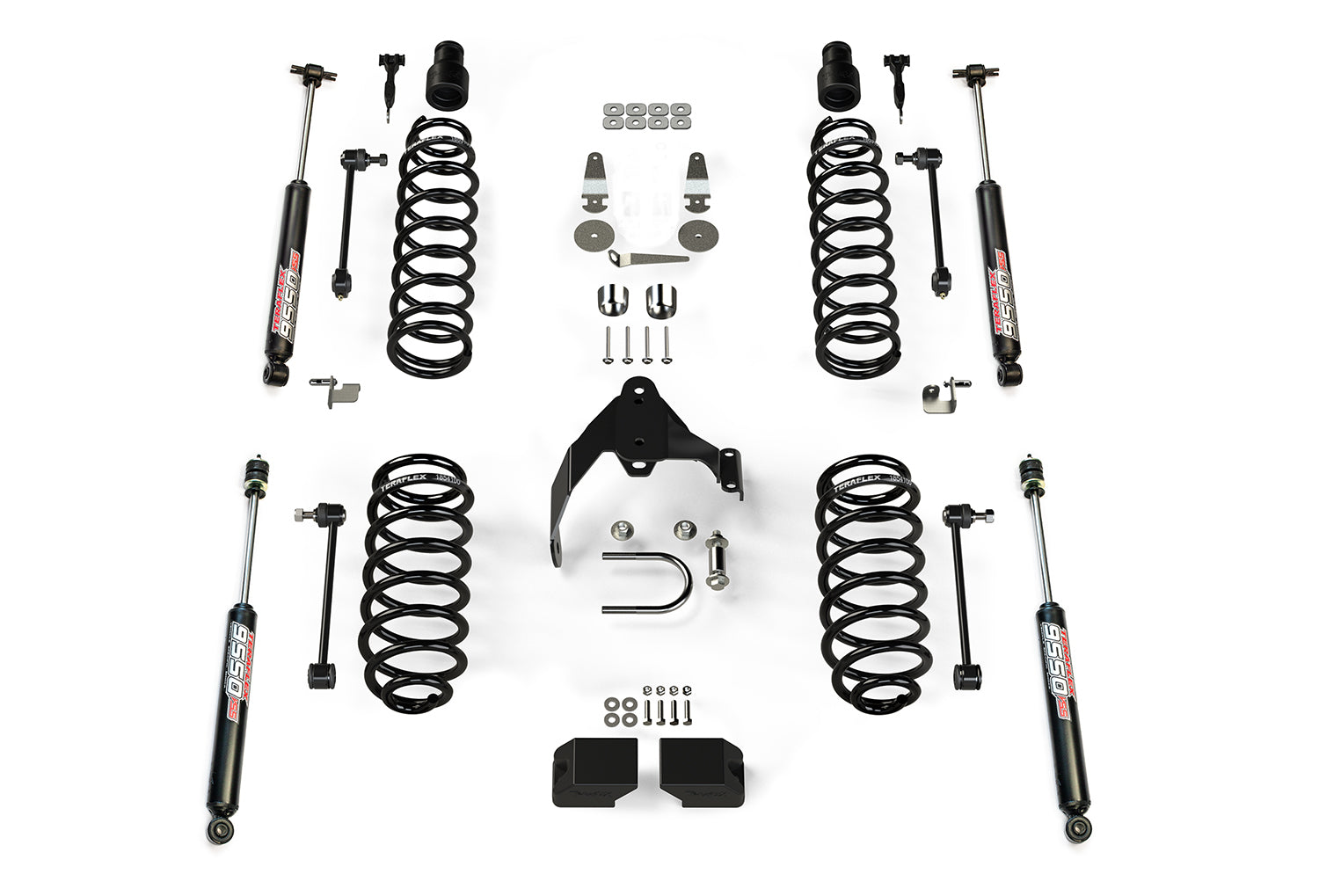 07-18 Wrangler JK 4 Door 3 Inch Coil Spring Base Lift Kit & 9550 VSS Twin-Tube Shocks TeraFlex