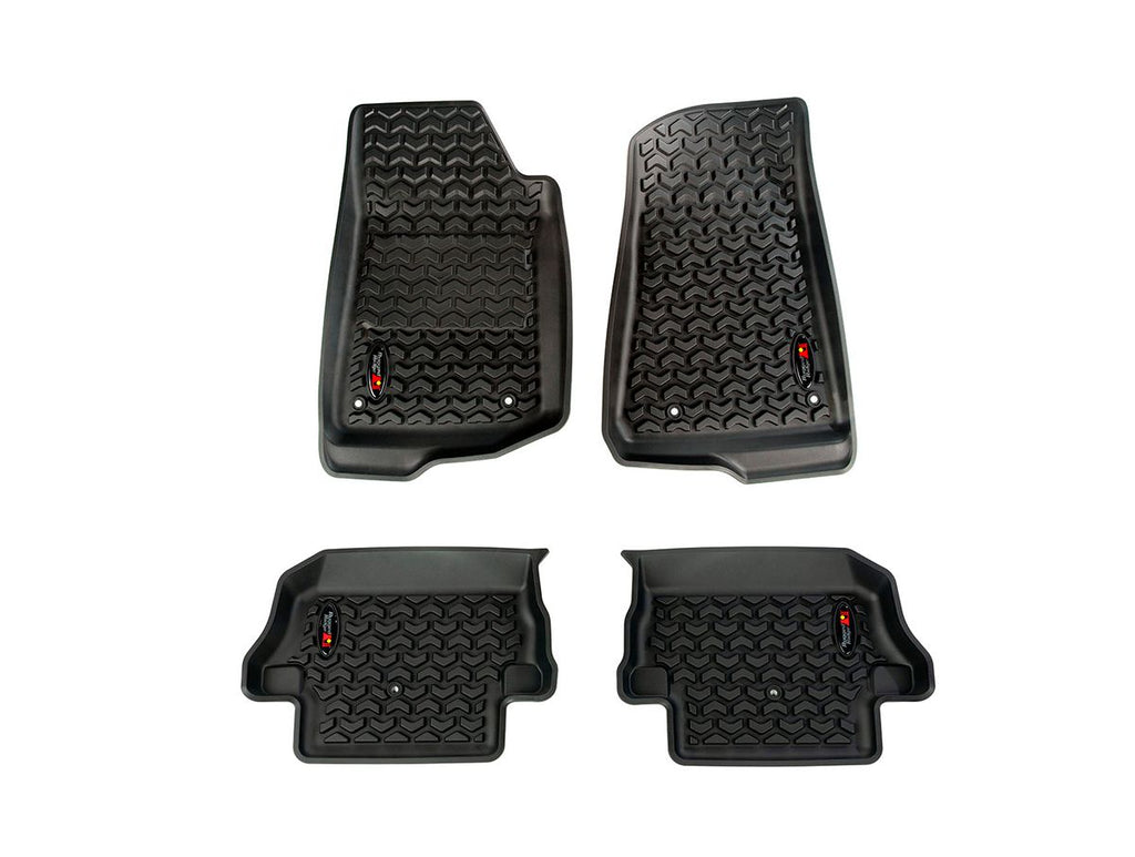 All Terrain Floor Liner Kit Front/Rear Black 18-20 Jeep Wrangler Jl 2 Dr Rugged Ridge