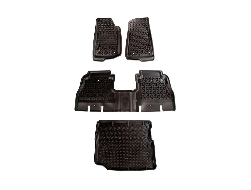 Floor Liner Front/Rear/Cargo Black 2018-2020 Jeep Wrangler Jl 4 Dr Rugged Ridge