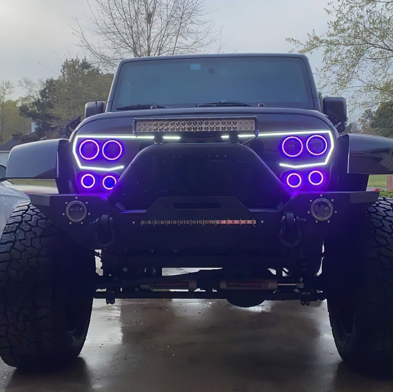 Oracle Vector Jeep Wrangler JK Grille Halo Kit - ColorSHIFT w/o Controller