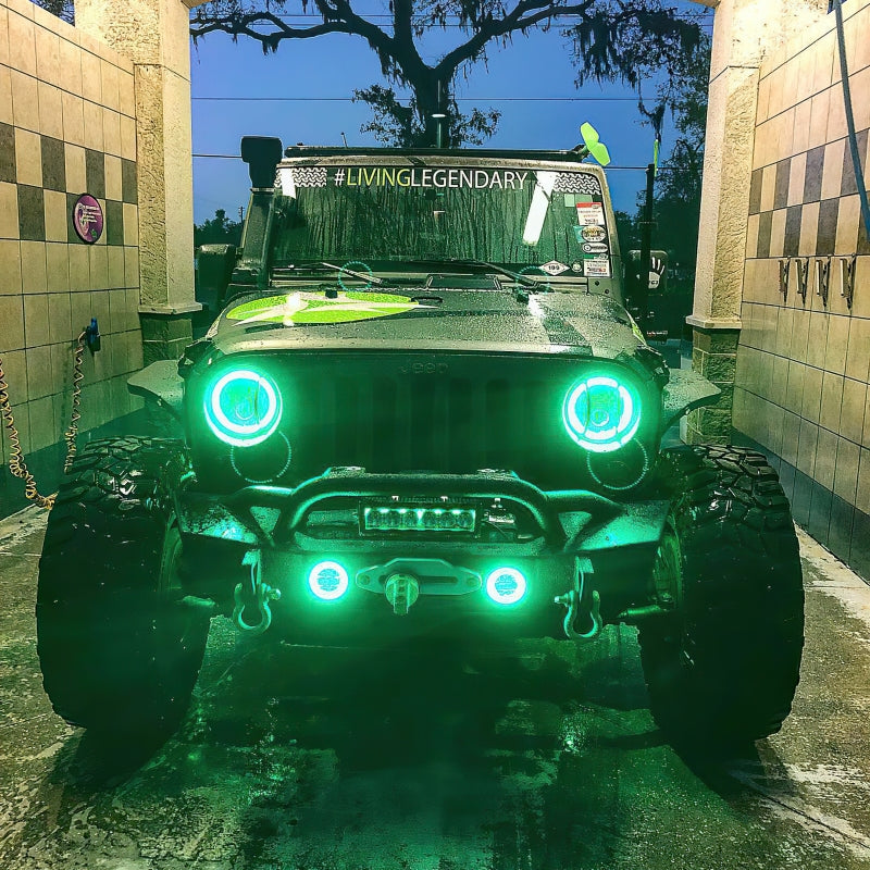 Oracle Jeep Wrangler JK 07-18 LED Waterproof Fog Light Kit - ColorSHIFT