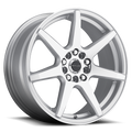 Aluminum Wheels 16x7 Evo 131S Silver 7 Spoke 20 Offset 5 on 108/5 on 114.3 Bolt Pattern 72.62 Bore Raceline