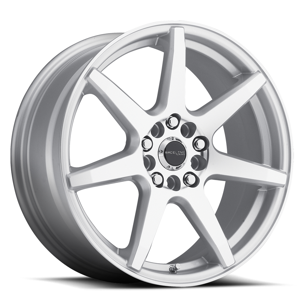 Aluminum Wheels 17x7.5 Evo 131S Silver 7 Spoke 40 Offset 4 on 100/4 on 108 Bolt Pattern 72.62 Bore Raceline