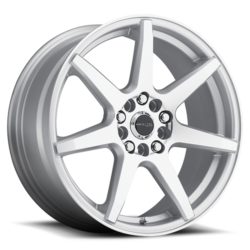 Aluminum Wheels 17x7.5 Evo 131S Silver 7 Spoke 40 Offset 5 on 100/5 on 114.3 Bolt Pattern 72.62 Bore Raceline