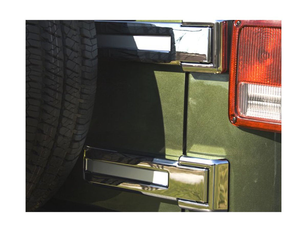 Tailgate Hinge Cover Kit Chrome 07-18 Jeep Wrangler JK Rugged Ridge