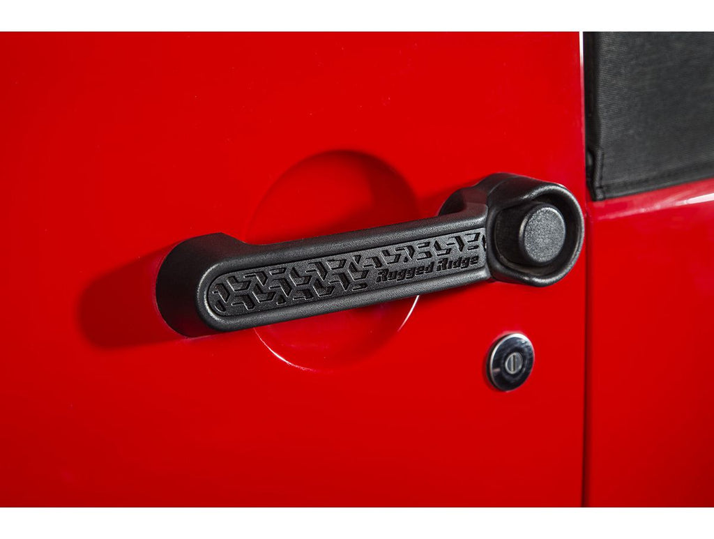 Elite Door Handle Inserts Black Tread 07-18 JK 2 Door Rugged Ridge